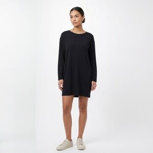 TENTREE Tunic Dress S Black Tencel Mini Crew Neck Long Sleeve T-Shirt 2026 Style